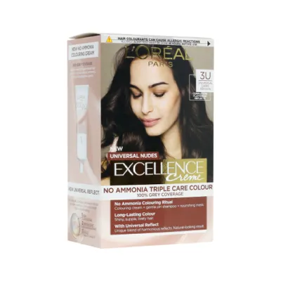 L'Oreal Excellence অ্যামোনিয়া-মুক্ত Triple Care হেয়ার কালার - 3U Universal Dark Brown