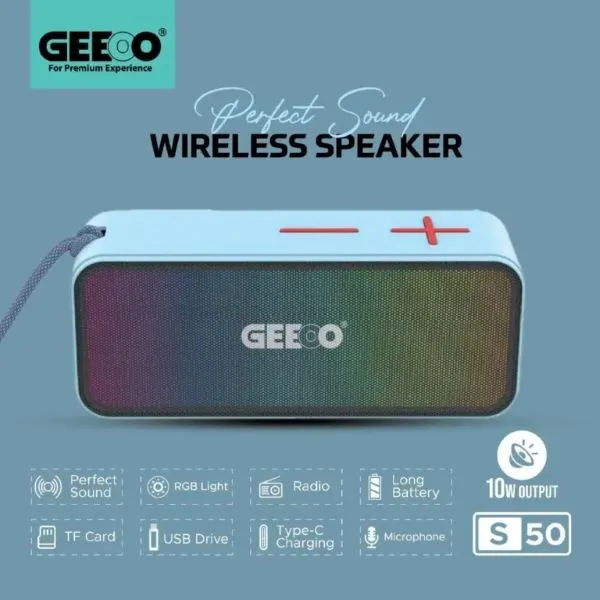 GEEOO S50 RGB ওয়্যারলেস স্পিকার