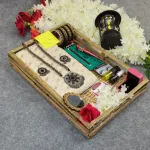 হাফ সিল্ক জামদানি শাড়ি কম্বো সেট - অফ-হোয়াইট