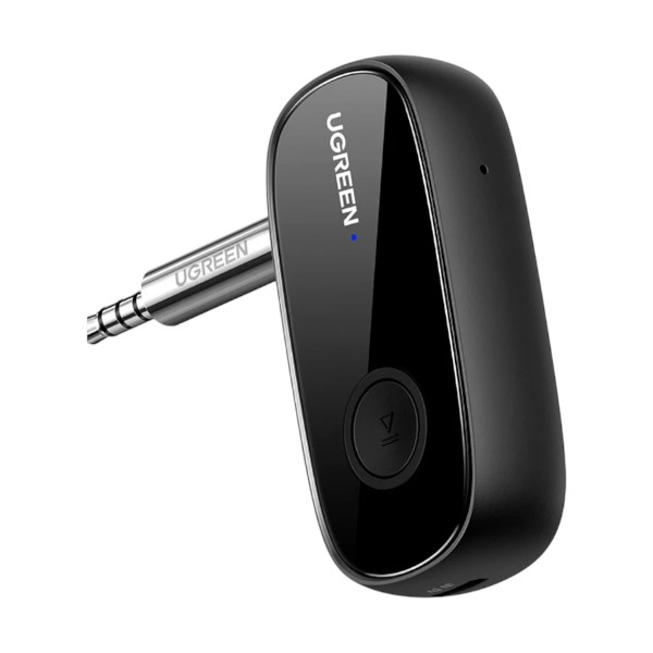 ইউগ্রিন CM279 3.5mm ব্লুটুথ 5.0 কালো কার অডিও অ্যাডাপ্টার মাইক্রোফোনসহ