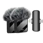 F15-2 2-in-1 ওয়্যারলেস ল্যাভালিয়ার মাইক্রোফোন (Type-C + iPhone)