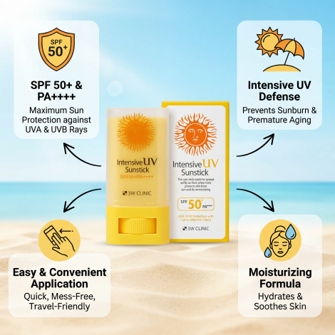3W Clinic Intensive UV Sun Stick SPF50+ PA++++ 20g (Korea)