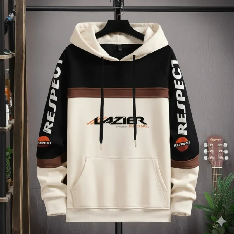 Men's Winter Hoodie, 320 GSM Cotton, Chest 38 to 42 Inch, 4 Colours