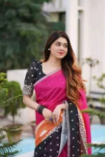 অধুরি চেরি সিল্ক শাড়ি, টাসেল ও ম্যাচিং ব্লাউজ পিস