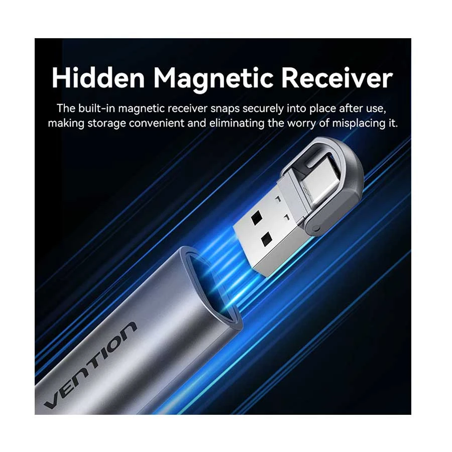 Vention KQJH0 Rechargeable Wireless Presenter with Green Laser Gray