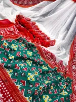 পূজার হাফ সিল্ক জামদানি প্রিন্ট শাড়ি, 6 রং