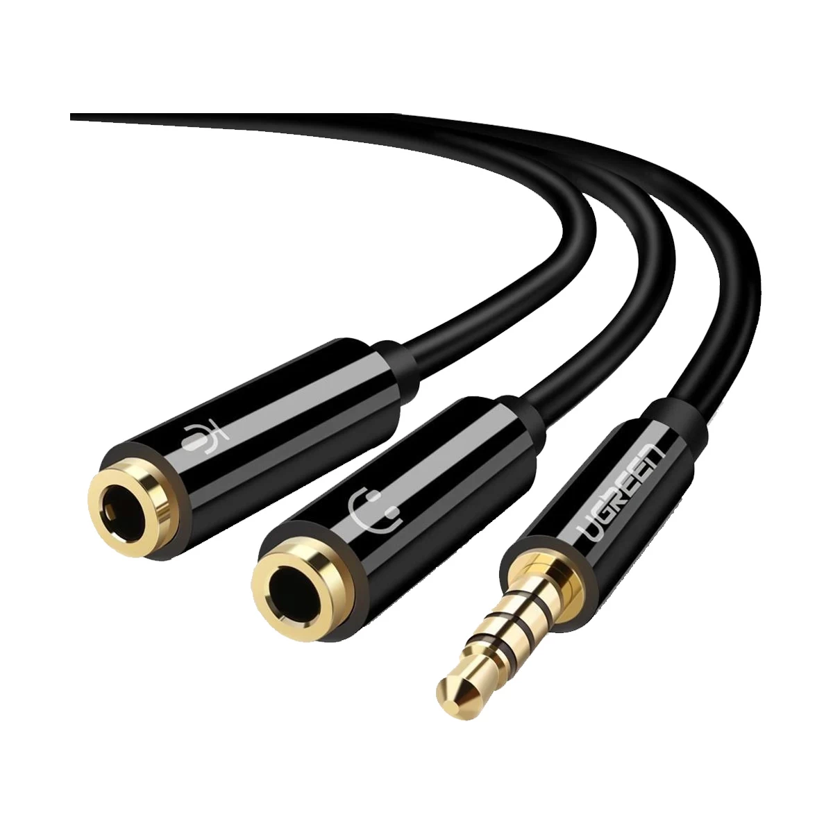 UGREEN AV141 (30620) 3.5mm Male to Dual Female Audio Converter Black