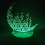 GearUP অ্যাক্রিলিক মাল্টিকালার নাইট ল্যাম্প (Ramadan Mubarak) – সাদা বেস