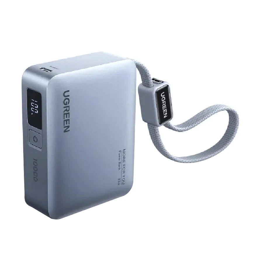 UGREEN PB584 10000mAh 33W Power Bank with Built-In USB-C Cable