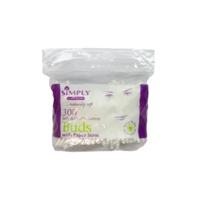 Simply Soft & Gentle পেপার স্টিক কটন বাড 300 পিস