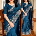 White Gold এমব্রয়ডারি পার্টি শাড়ি