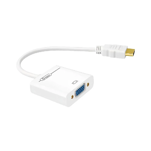 Dtech HDMI Male to VGA Female White কনভার্টার উইথ অডিও