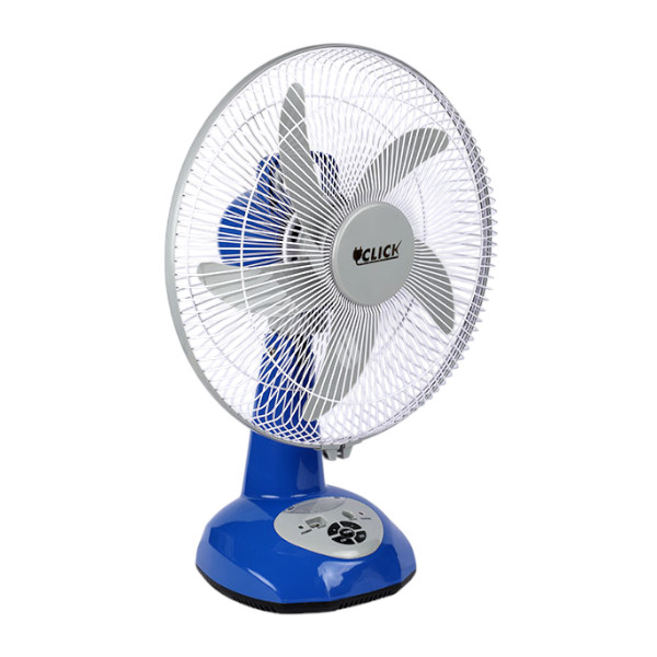 CLICK Rechargeable Table Fan-14'' Blue With USB Charging System