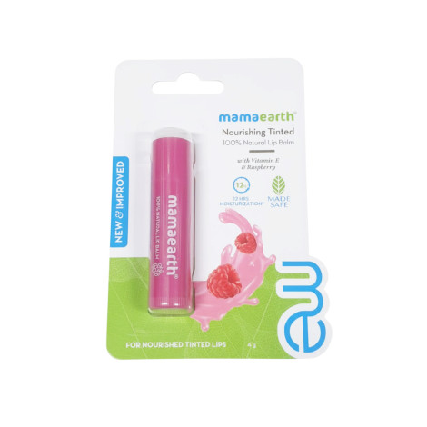Mamaearth Nourishing টিন্টেড লিপ বাম, ভিটামিন E ও রাসবেরি 4g