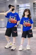 Kids' Drop Shoulder Printed T-Shirt and Pant Set, 2 to 5 Years