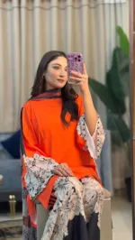 মেয়েদের কটন সিল্ক থ্রি পিস, ডিজিটাল প্রিন্ট, 5 রং