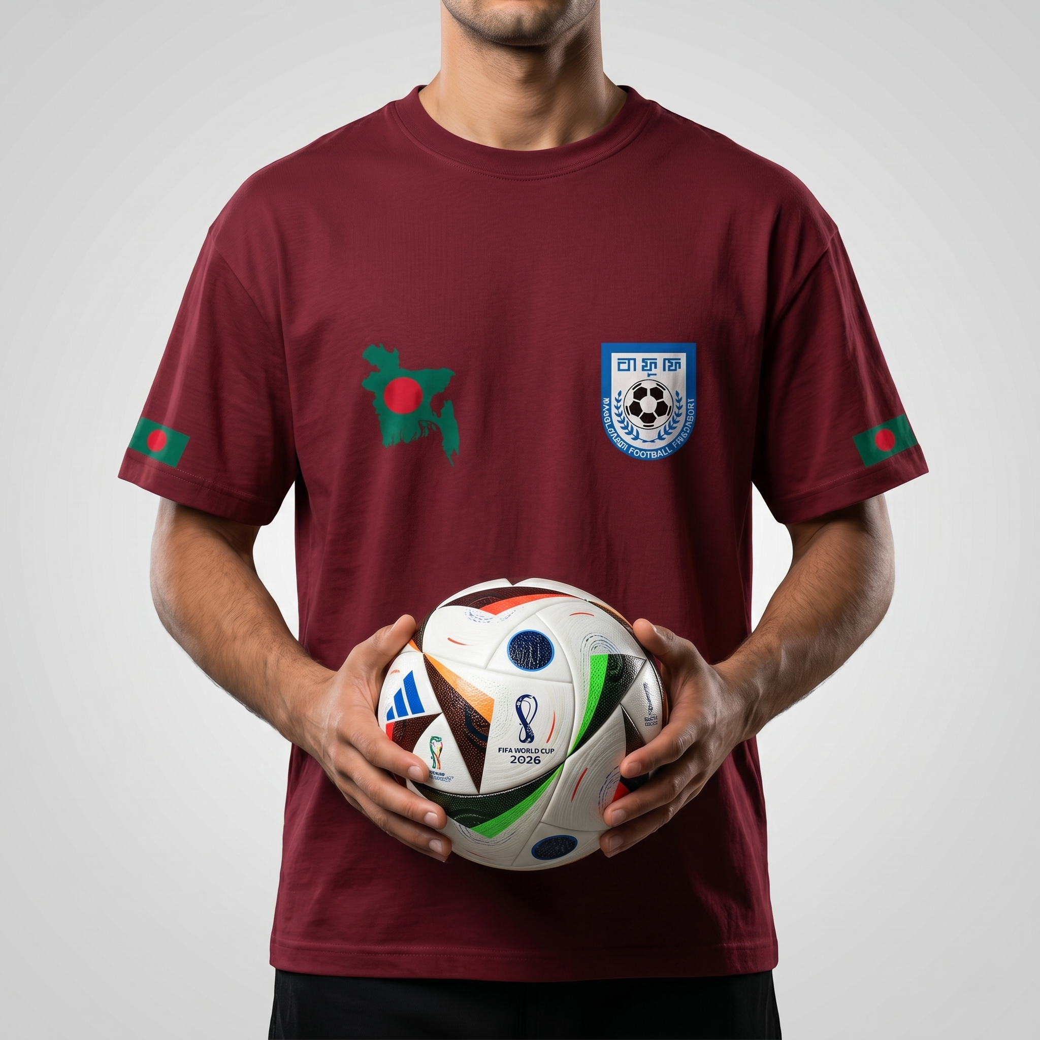 Bangladesh Football Edition ড্রপ-শোল্ডার কটন টি-শার্ট (180 GSM)