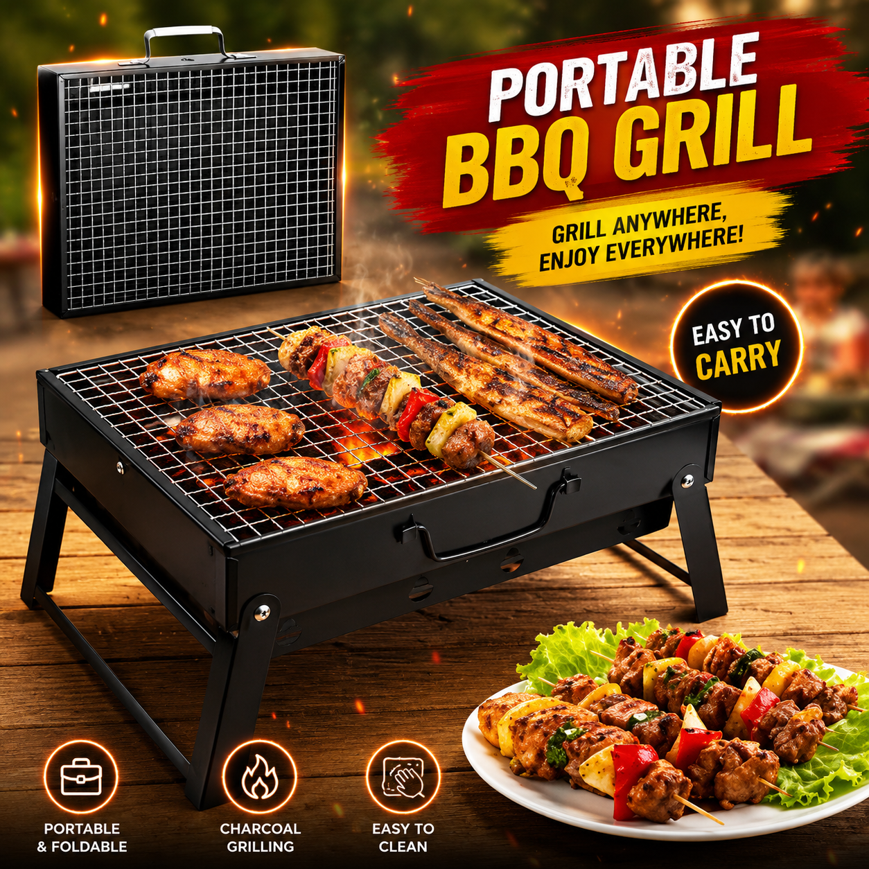 পোর্টেবল BBQ মেকার TL-353 চারকোল বারবিকিউ গ্রিল