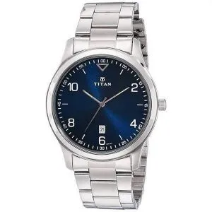 Titan Neo 1770SM03 নীল ডায়াল অ্যানালগ ঘড়ি পুরুষদের জন্য – সিলভার