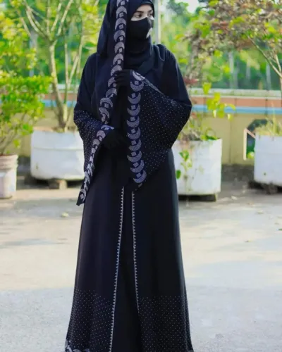 Stone Koti Borka Full Set with Hijab, Attached Koti, 6 Colours
