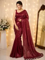 Shimmer Silk Saree with Running Blouse Piece for Parties
