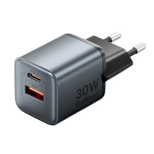 Vention 2-পোর্ট GaN চার্জার 30W USB-C + 18W USB-A, EU প্লাগ