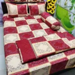 5 পিস এসি কাঁথা সেট, কিং সাইজ বেড শিটসহ, পিওর কটন টুইল