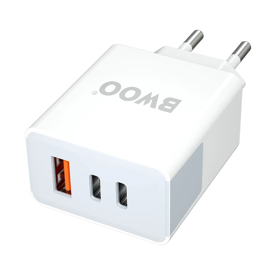 Bwoo BO-CDA133 40W PD QC USB & Dual USB-C Charger White (EU)