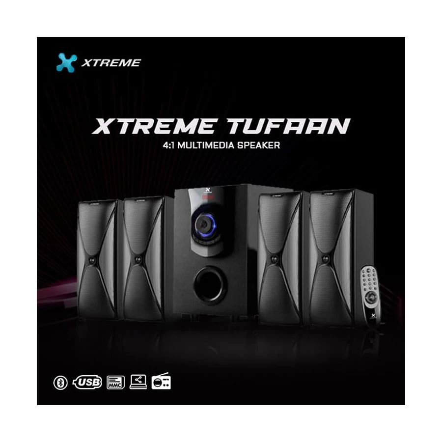 Xtreme TUFAAN 4:1 Black Bluetooth Speaker