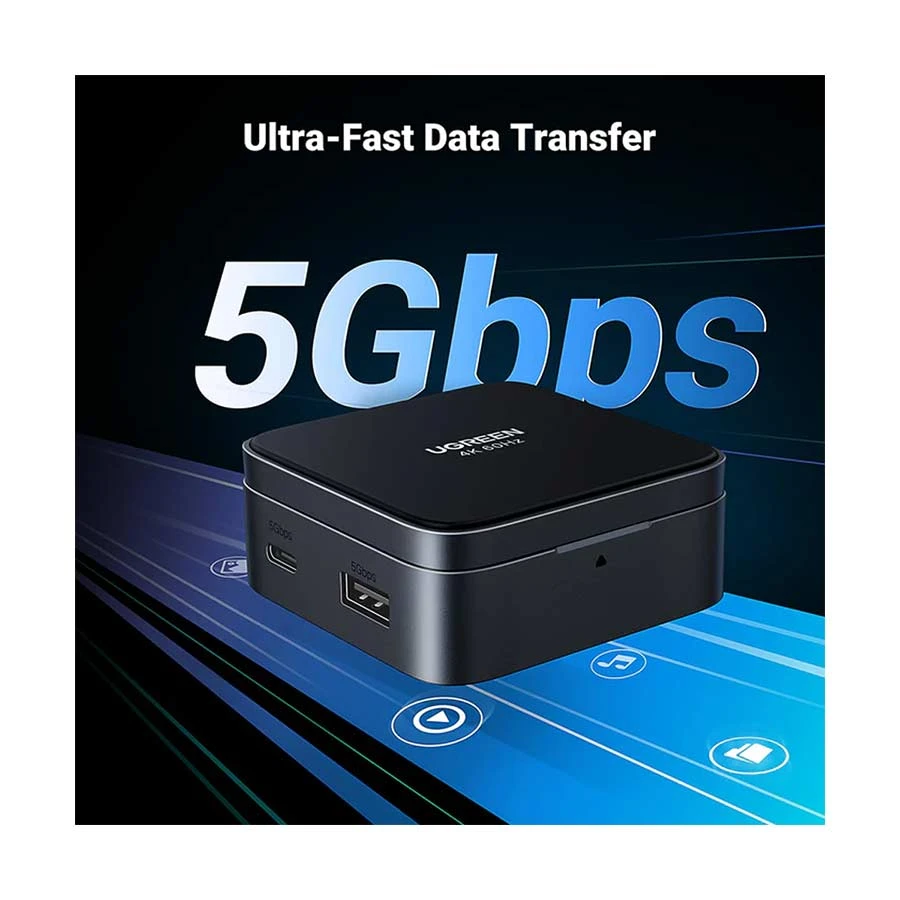 UGREEN CM801 (35590) USB-C to HDMI, USB, Type-C & PD Hub Black