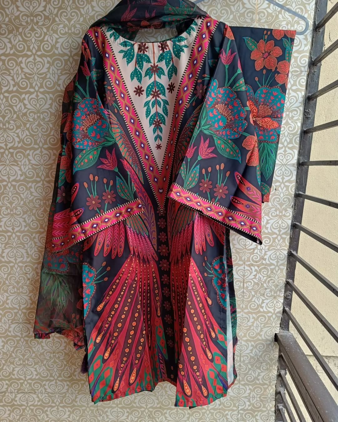 Women's Digital Print Cotton Silk Three Piece, 2 Colours