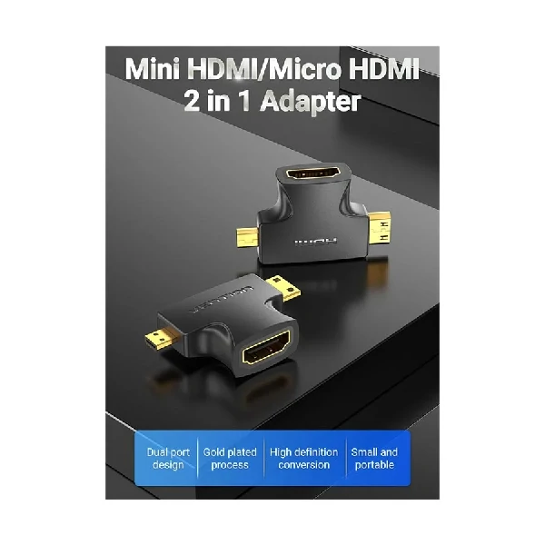 Vention AGFB0 Micro & Mini HDMI Male to HDMI Female Black কনভার্টার