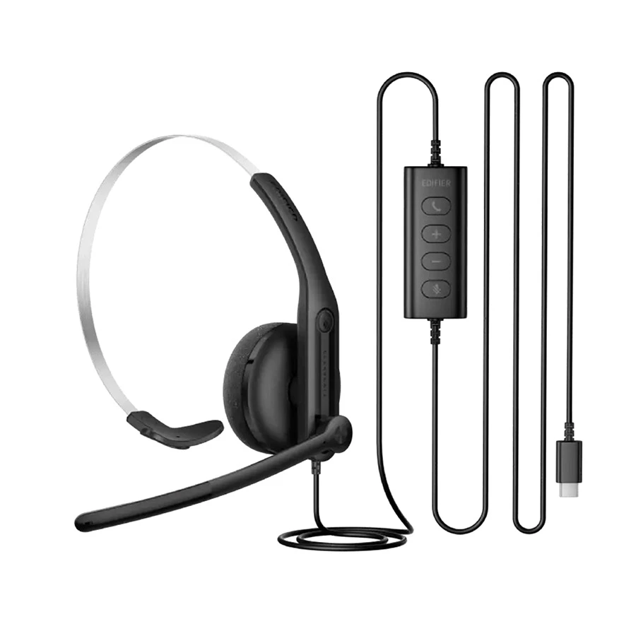Edifier CC100 Single On-Ear Wired USB-C Headset Black