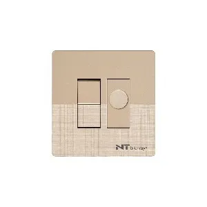 NT blu-ray Chrome Golden 400W ফ্যান ডিমার সুইচসহ