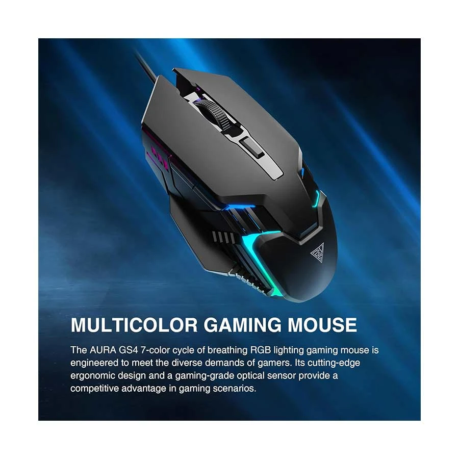 GAMDIAS AURA GS4 Wired Black Optical Gaming Mouse