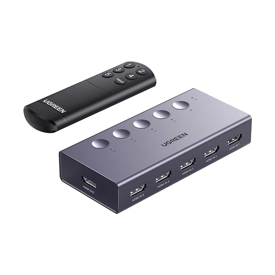 UGREEN CM568 25857 5 In 1 Out HDMI Switcher with Remote, 4K 60Hz