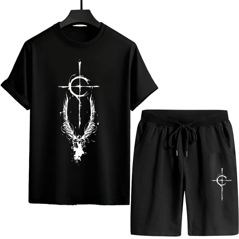 Men's Mesh T-Shirt and Short Pant Combo, 160 GSM, Chest 38 to 42