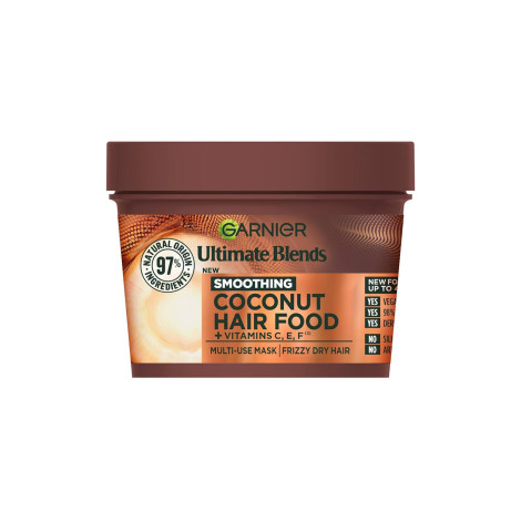 Garnier Ultimate Blends Smoothing Coconut Hair Food + Vitamin C,E,F Multi-Use Mask 400ml (Germany)