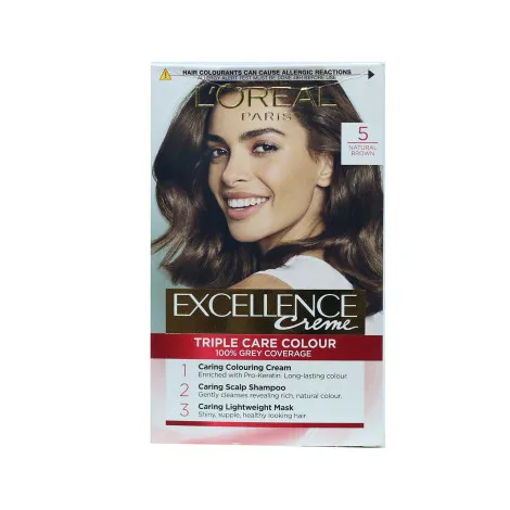 L'Oreal Excellence ক্রিম ট্রিপল কেয়ার হেয়ার কালার - 5 ন্যাচারাল ব্রাউন