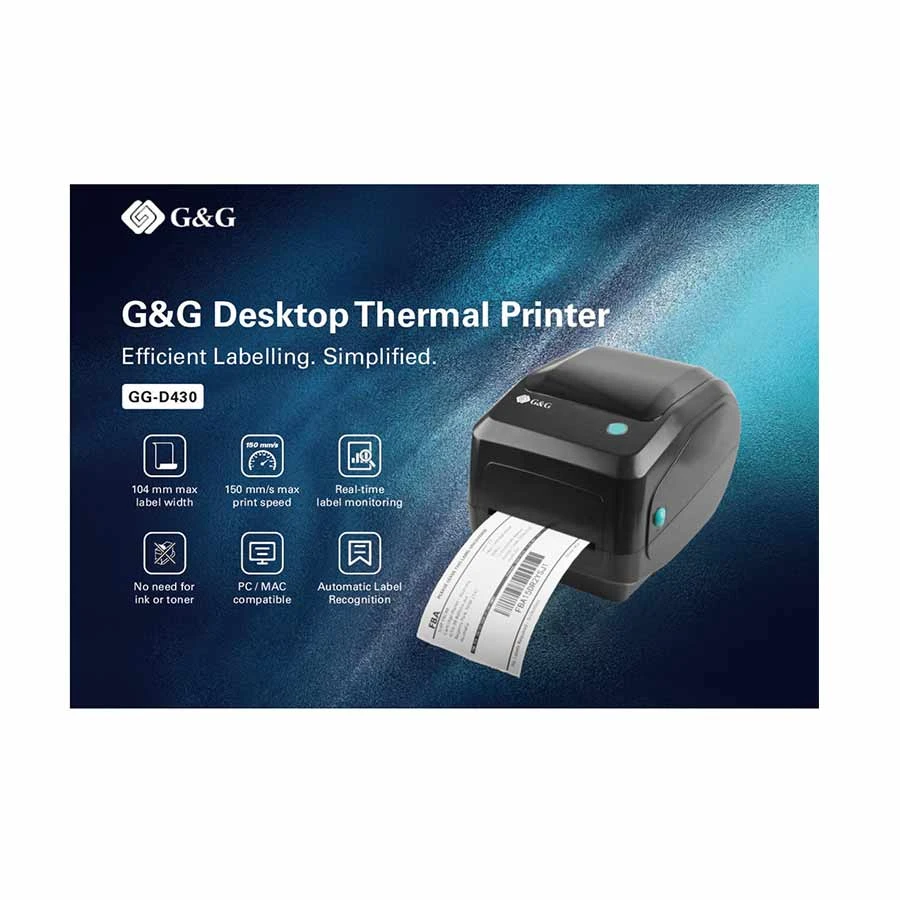 G&G TD430U Thermal Transfer Barcode Label Printer