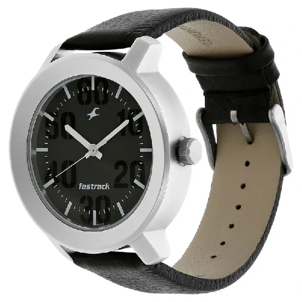 Fastrack NR3121SL02 Quartz Analog Grey Dial Leather Strap Watch