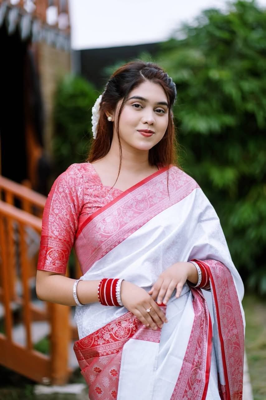 Kanjivaram Katan Silk Saree with Matching Blouse Piece