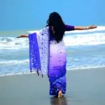 Chanderi Silk Floral Digital Print Saree, 4 Colours
