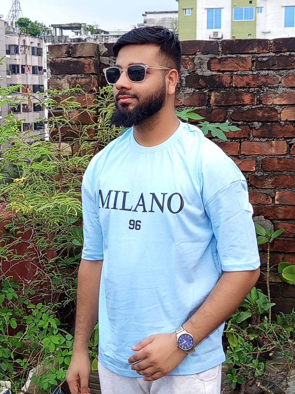 ছেলেদের Milano ড্রপ শোল্ডার টি-শার্ট – নীল