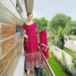 ইন্ডিয়ান ওয়েটলেস জর্জেট থ্রি-পিস (লাল পরী)