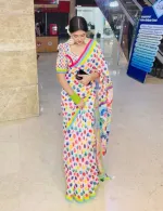Digital Print Chanderi Silk Saree Without Blouse Piece, 4 Colours