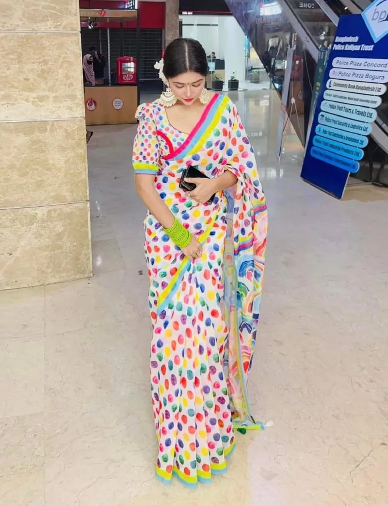 Digital Print Chanderi Silk Saree Without Blouse Piece, 4 Colours
