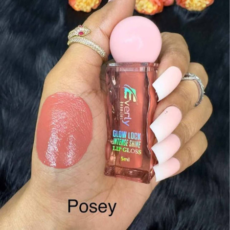 Everly Beauties Glow Lock Intense Shine Lip Gloss - Posey (China)