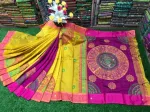 Block Print and Embroidery Dhupian Silk Saree for Women