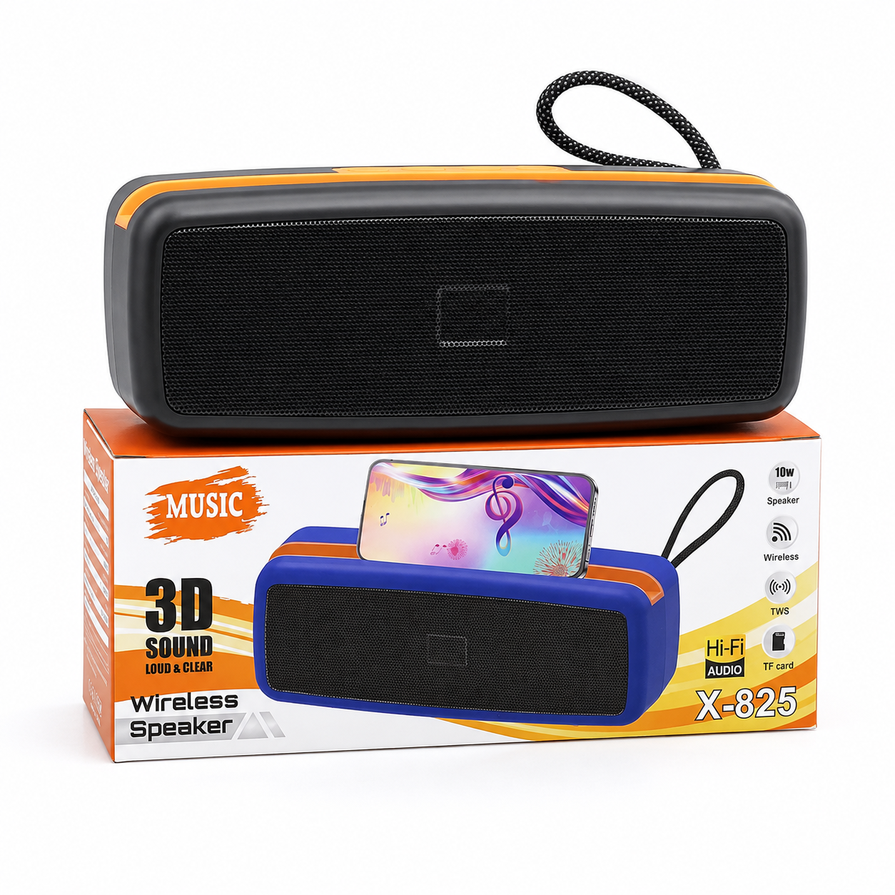 X-825 ডুয়াল ওয়্যারলেস ব্লুটুথ স্পিকার – 10W স্টেরিও, 1200mAh ব্যাটারি